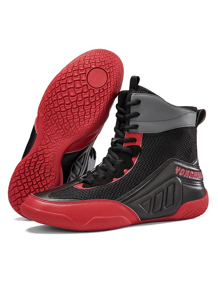 

Мужские профессиональные боксерские ботинки, удобные кроссовки для фитнеса, спортивное оборудование, оригинальные боксерские ботинки для тренировок на открытом воздухе 46