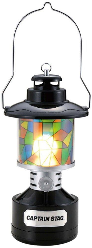 

Captain Stag (CAPTAIN STAG) Camping Lantern Light, Twin Light, LED Lantern with Stained Glass-Style Sheet, Black, UK-4033