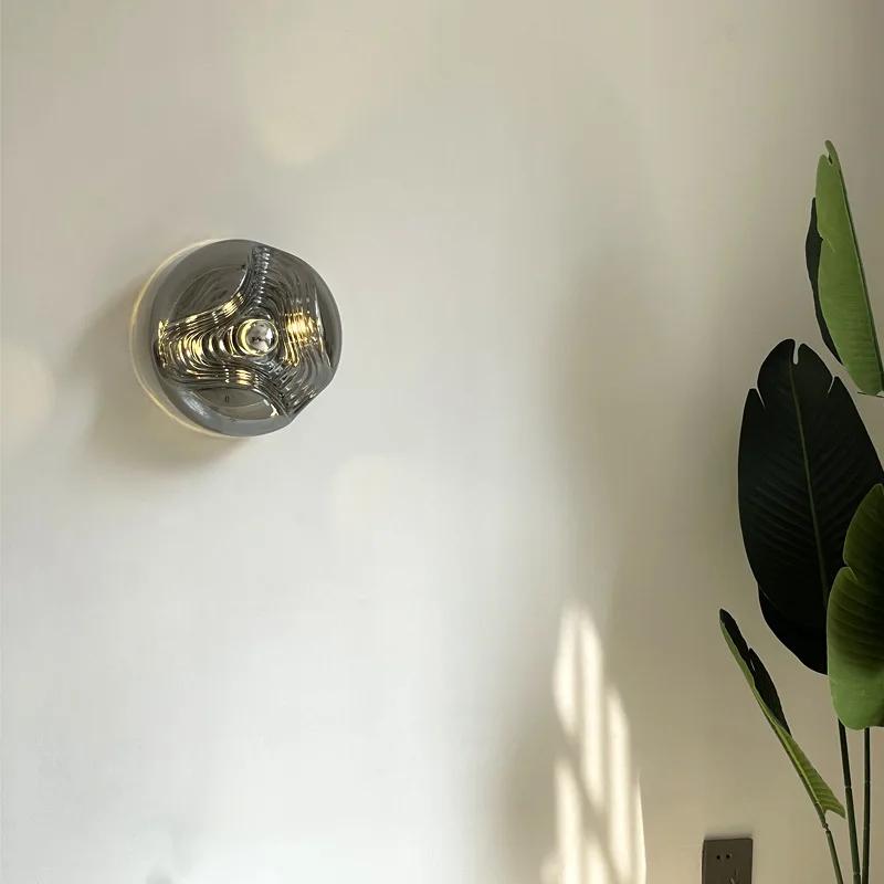 German Designer Stained Glass Restaurant Wall Light Nordic Minimalism Home Decoration Bedside Study Aisle Balcony LED Wall Lamp