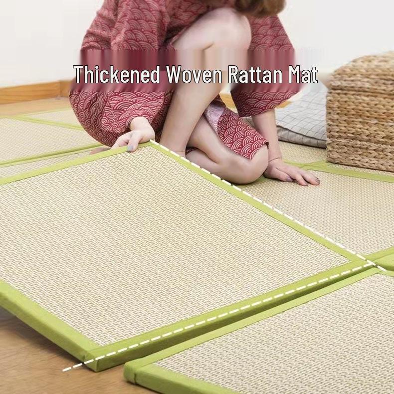 Japanese Rattan Tatami Cool Mat: Summer Crawling and Floor Mat for Kids - Ideal for Living Room, Balcony, Bedroom