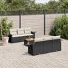 VidaXL Garden Lounge Set with Cushions 7 Pcs, Patio Sofas, Patio Furniture Set, Outdoor Furniture, Black 3224453