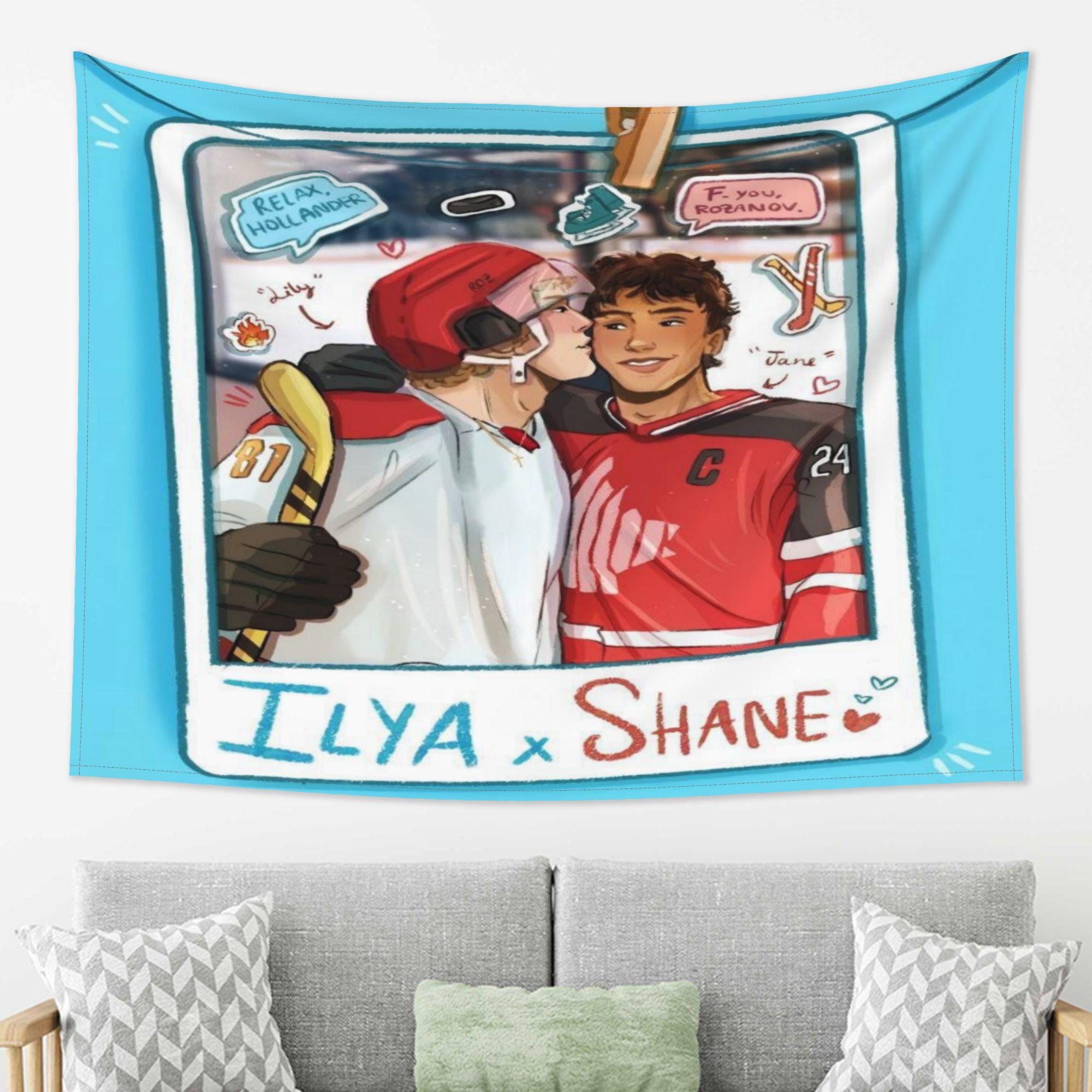 

VIKAMA Sweet Hockey Romance Tapestry Has Added A Warm Playful Vibe Ideal For Elevating Bedroom Dorm And Sports Enthusiast Spaces 74x94cm(29x37in)
