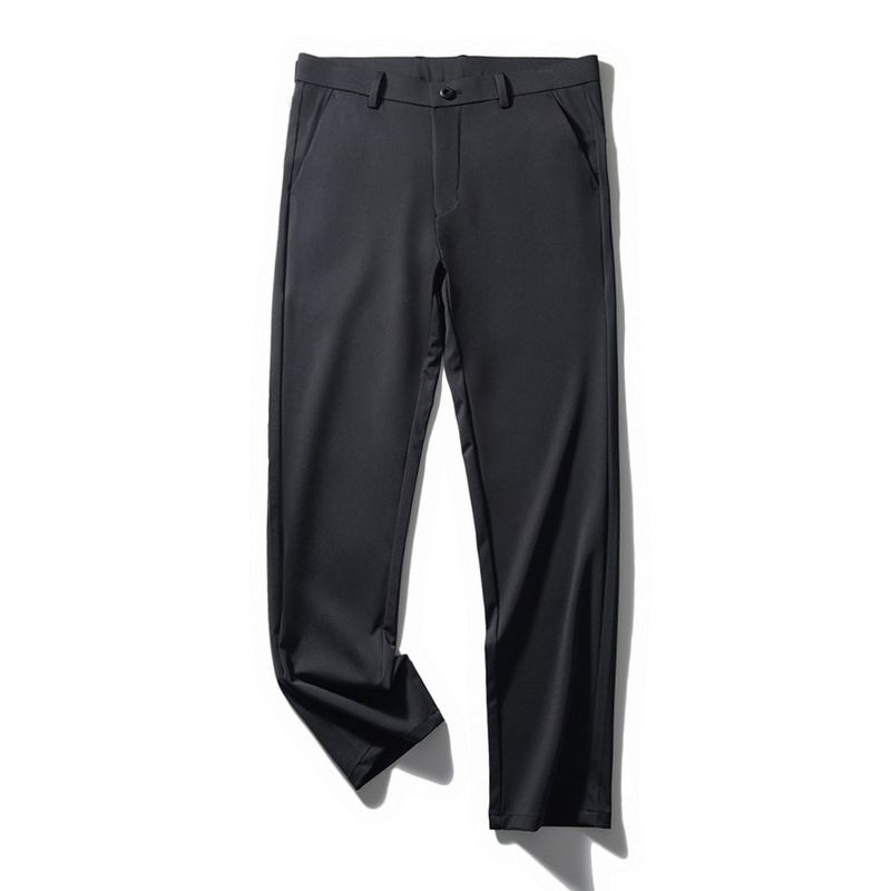 Stretch Business Casual Pants Men 2024 New Spring and Autumn Straight-leg Pants Export Drape Suit Pants Anti-Wrinkle Pants Black 30