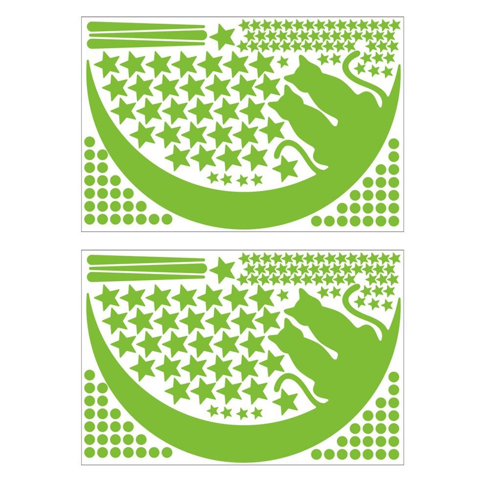 

2Pcs Cartoon Luminous Wall Sticker Cute Cat Fluorescent Sticker Valentine s Day Wall Sticker Home Style 5