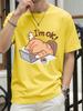 Fun Cat IM Ok Cartoons Printed TShirts Womens Summer Cotton Short Sleeve T Shirt ONeck Soft Loose Tops Basic Woman Clothes