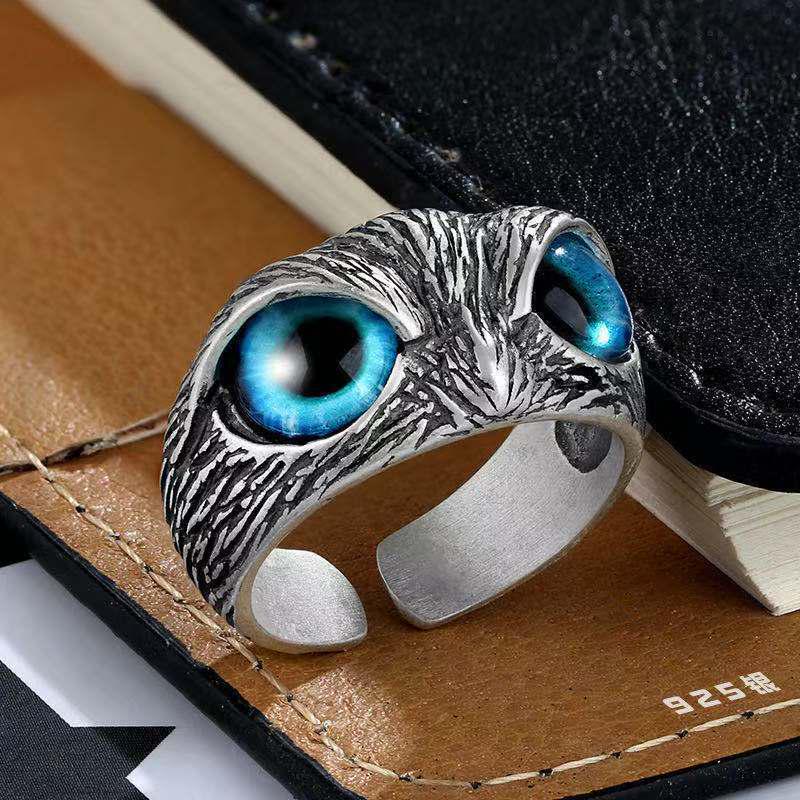Adjustable Vintage Evil Eye Owl Couple Ring 2025 Style