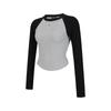 WANNABEZFIT F.H.L Emblem Contrast Slim Fit Long Sleeve Gray & Black
