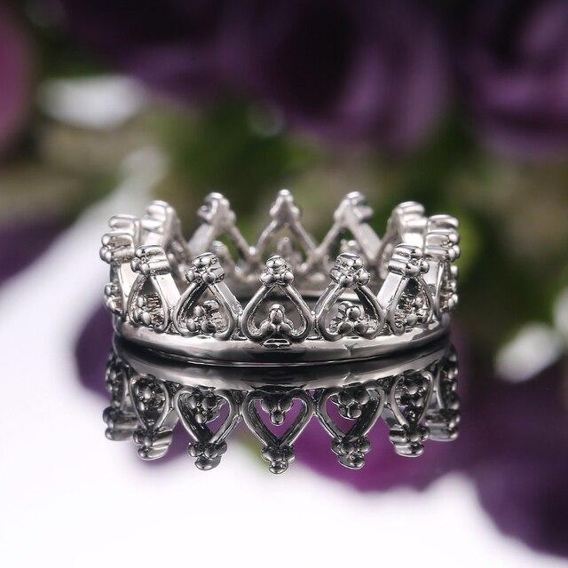 Simple & Classic Crown Women Rings 4 Metal Colors Available Wedding Bridal Ring Romantic Gift for Girl’s Birthday Party