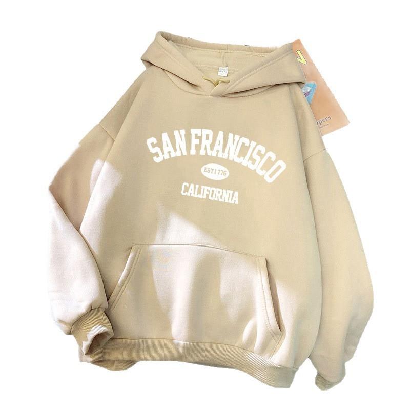 Girl Hoodie With 3d Letter Pattern Thick Fleece Winter Casual Wear For Fall
