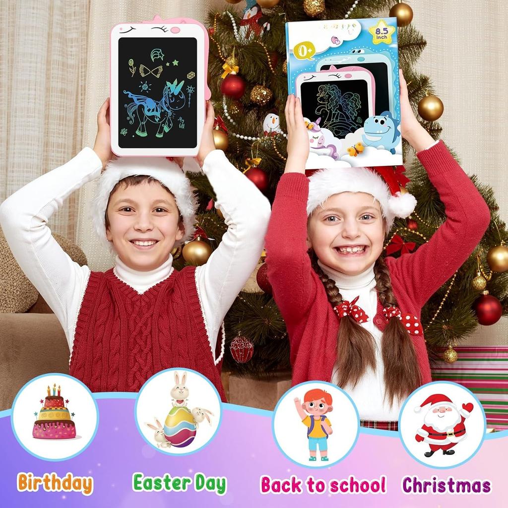8.5 Inch Unicorn Colorful LCD Writing Tablet for Kids,  Doodle Drawing Board, Learning Travel Essential Toy Birthday Gift 3+