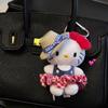 Winter Plush HelloKitty Keychain Scarf Kitty Dress Up Girl Birthday Gift Angel Shaped Kitty Cat Pendant Car Decoration Xmas Gift