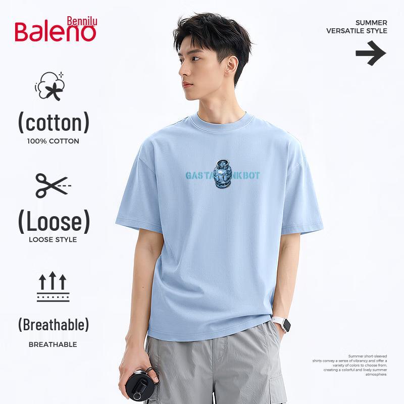

Baleno Men s Pure Cotton Breathable Short Sleeve T-Shirt 2XL