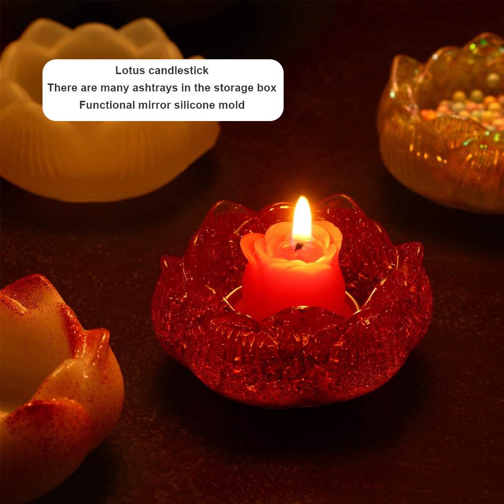 Ashtray for Weed Casting Lotus Art Reusable Demold Candle Holders Flower Pots DIY Container Household Supplies Ring Necklace