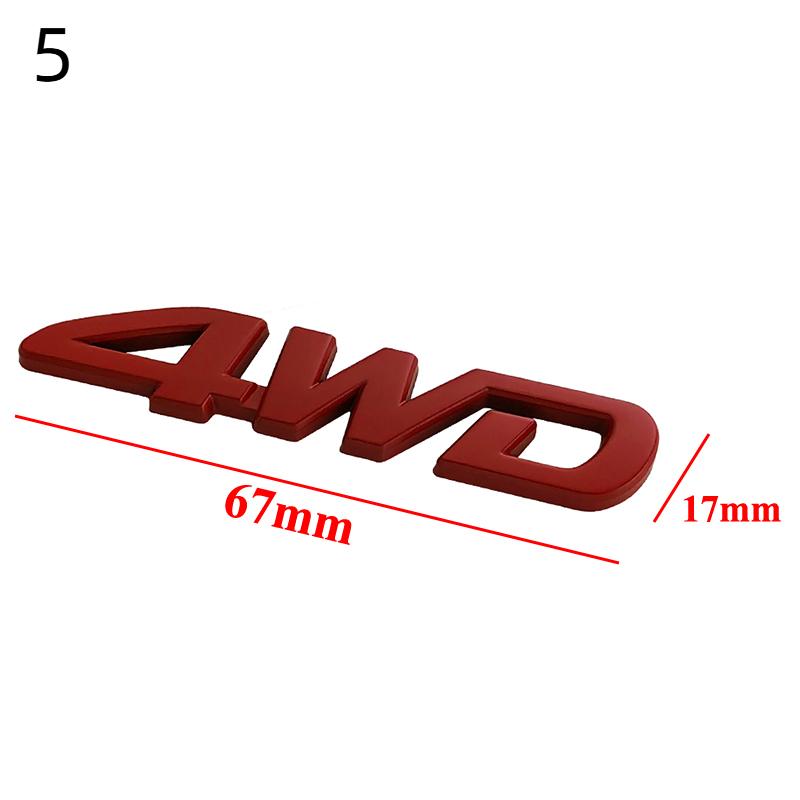 3D Metall Chrom Schwarz Zahlen Buchstaben Logo 4WD Emblem Auto Kotflügel Abzeichen Stamm Aufkleber 4WD Aufkleber Zubehör