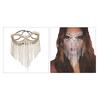 Tassel Veil Mask for Rhinestone Mask Chain Masquerade Face Mask for Creative Crystal Cats Eye Fringe Mask with Elasti