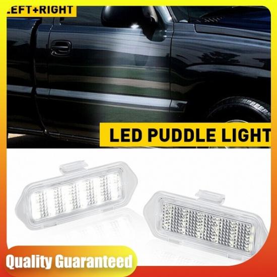 2X Left & Right LED Side Mirror Puddle Lights White For 2003-2006 GMC Yukon