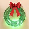 Christmas Metal Light Up Wreath With LED Warm Lights And Ribbon Bow Holiday Decoration