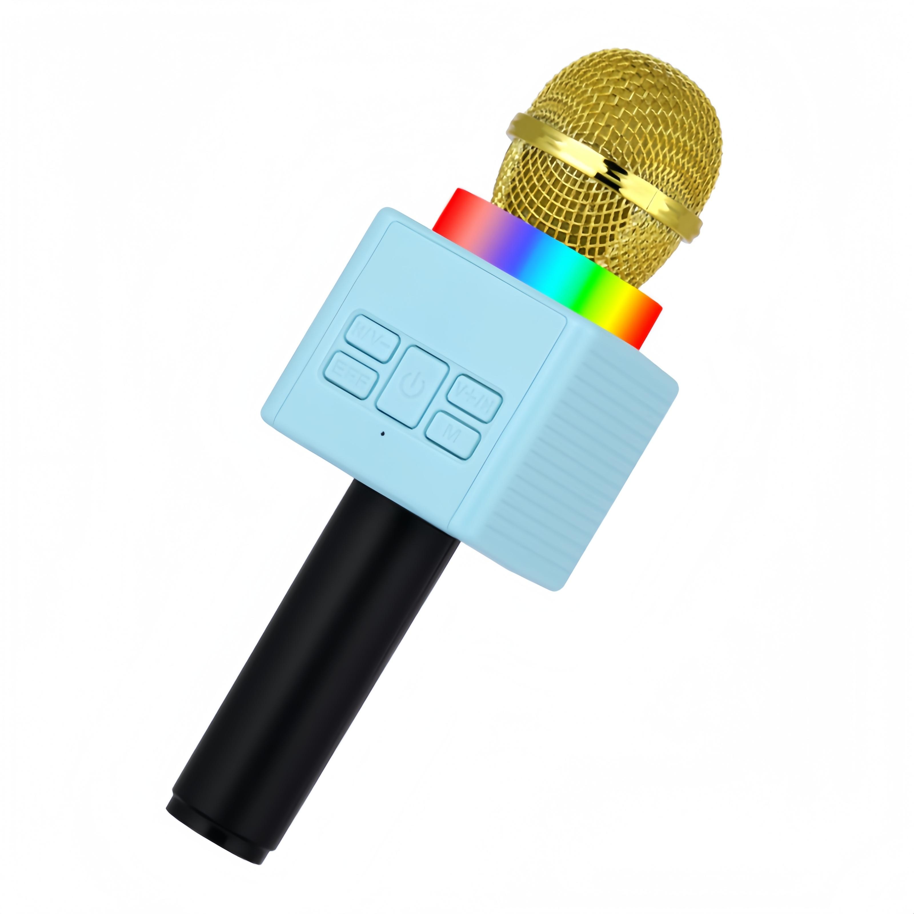 

Wireless Bluetooth Karaoke Microphone, 5-in-1 Portable Handheld Mic Speaker with Dynamic RGB Lights, Mini Karaoke Machine синій