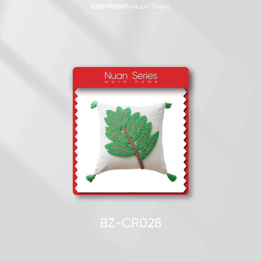 1PC Nuan Series Versatile Floral and Green Leaf Pillowcase 3D Embroidered Cushion Cover for Sofa Living Room Bedroom Home Decor