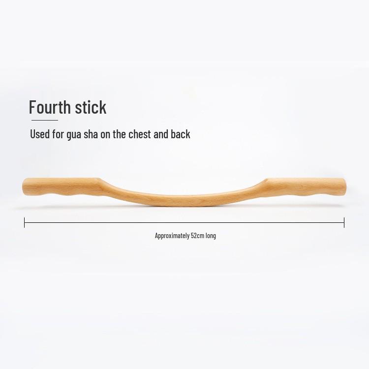 Beech Wood Rolling Pin Massager for Whole Body Gua Sha Therapy and Meridian Massage with Eight and Ten Beads