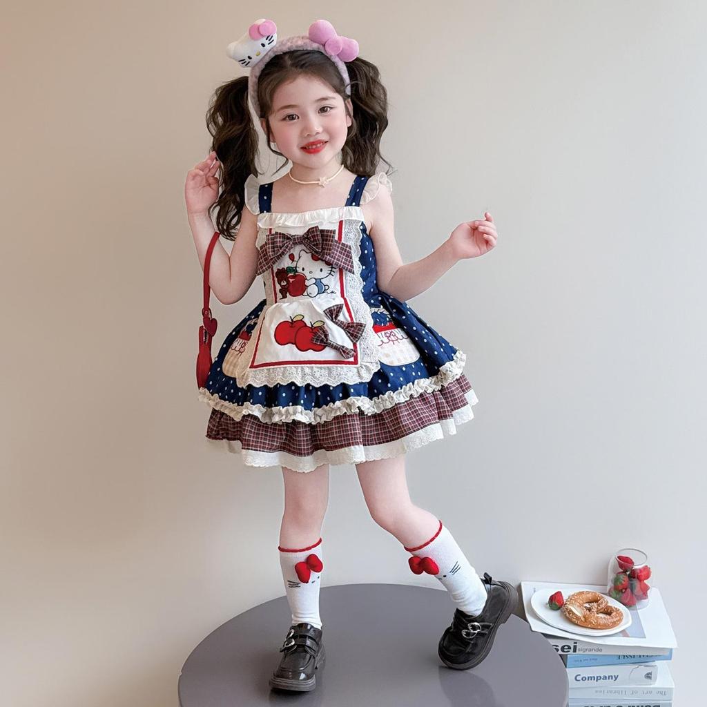 2026 Girls' Lolita Princess Dress – All-Season KT Cat Birthday Party Outfit