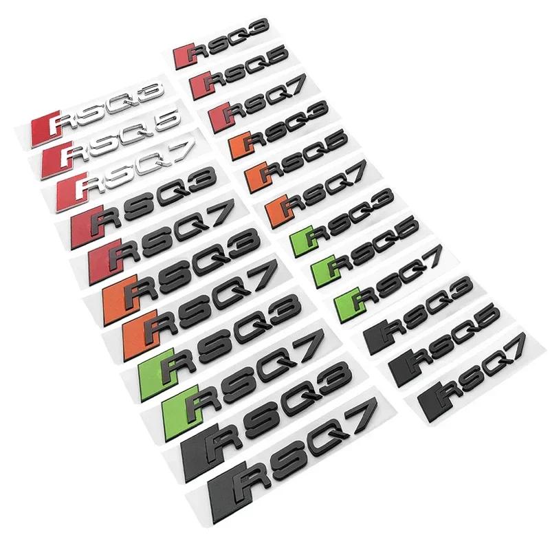 1Pc Sline 3cm/3.7cm High ABS Plastic Car Rear Sticker RSQ3 RSQ5 RSQ7 RSQ8 Logo Trunk Badge Modified Emblem Accessories