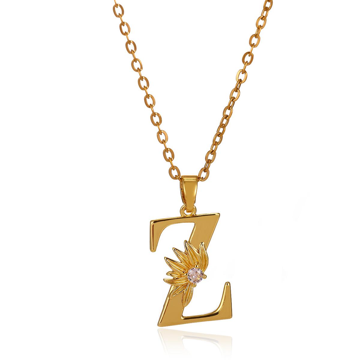 

Dainty Gold Color Initial Necklace With Daisy Flower Pendant Minimalist Letter A-Z Personalized Jewelry For Women Elegant Gift GOLD