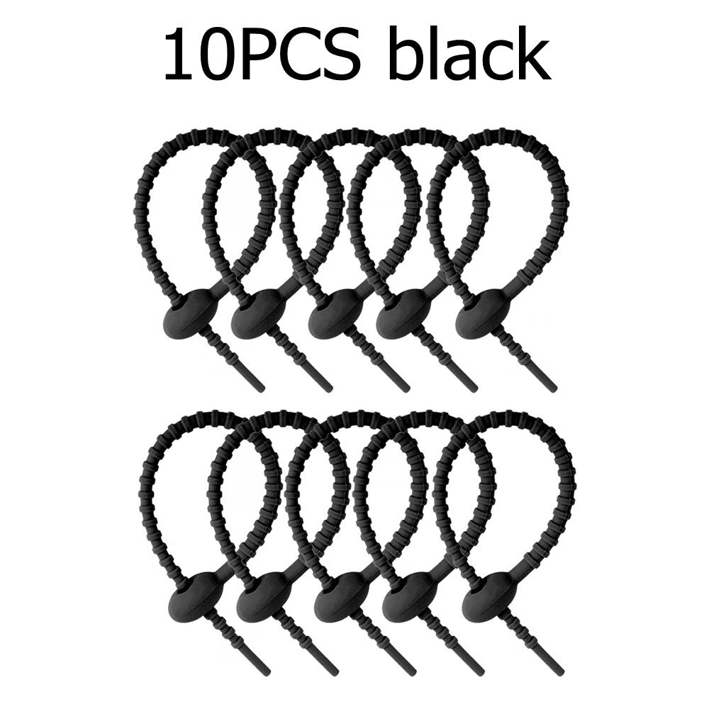 10/20/50pcs 18cm Silicone Reusable Bag Ties Twist Wire Fasten Cable Zip Tie Headset Data Lines Wire DIY Universal Magic Tie