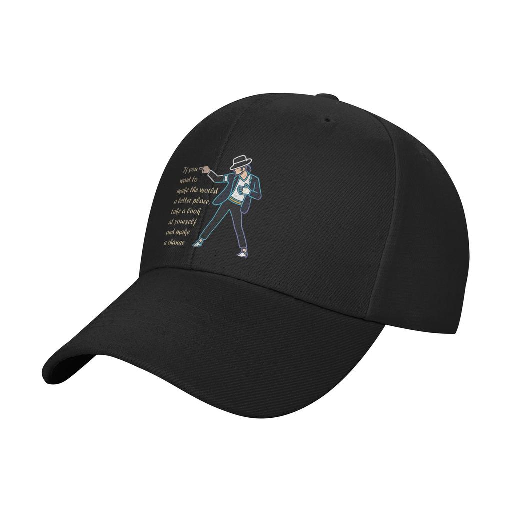 Summer Michael Jackson Line Art Inspirational Quote Baseball Cap Outdoor Gym Print Sun Hip Hop Hats Couple Women Baseball Caps