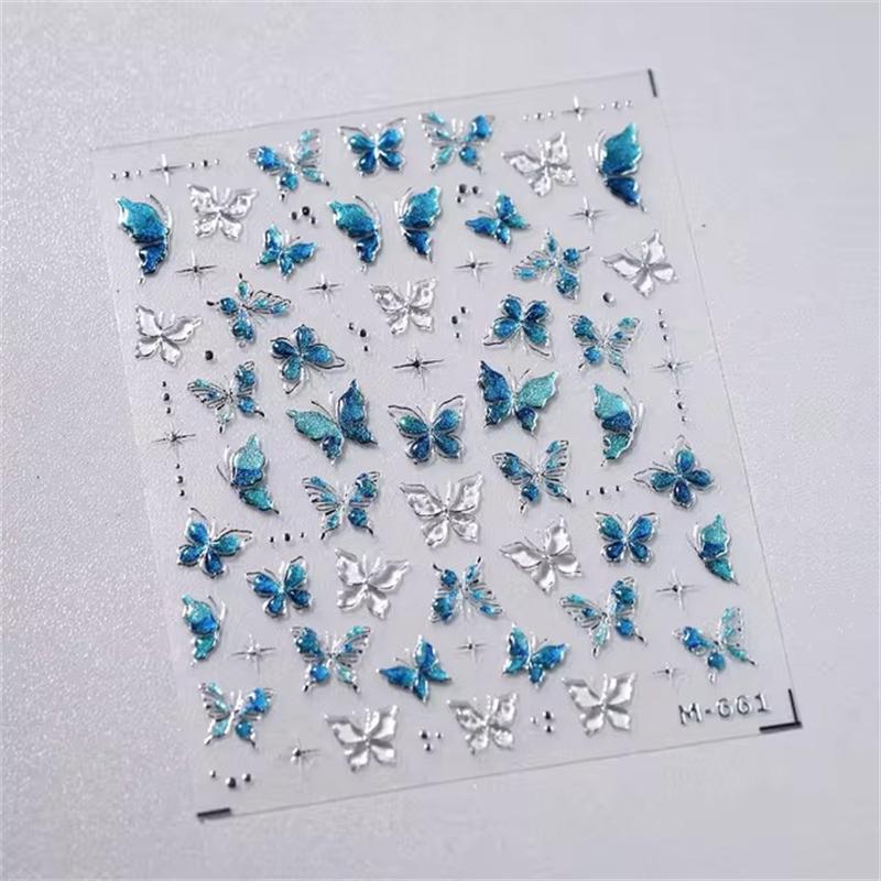 1PCS French Jelly Nail Stickers Dreamy Bubble Meteor Butterfly Star Moon Self Adhesive Stickers For Nail DIY Nail Art Decoration