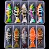 5 Pack Swimbait Fishing Lure Set Realistic Fish Design with Treble Hook Durable ABS Material Sinking Sectioned for Easy Storage