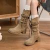 Fashion Fall/Winter 2025 Retro Thong Boots Summer Brown Platform Boots