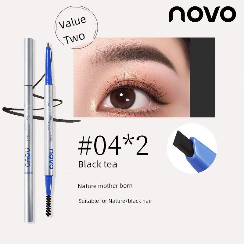 Novo Ultra-Fine Eyebrow Pencil Female Distinct Look Wild Eyebrows Nature Waterproof Sweatproof Long Lasting Fadeless Newbie Beginner