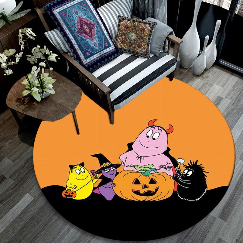 Barbapapa,Round Area Rug,Carpet Rug for Living Room Bedroom Sofa Playroom Decor,Non-slip Floor Mat