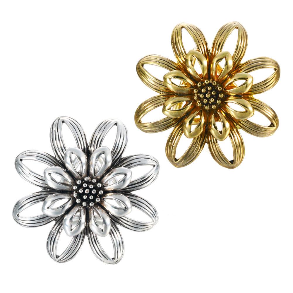 Klip damski Retro Alloy Flower Circle Hollow szal Szaliki Szalik Klamra Euramerican