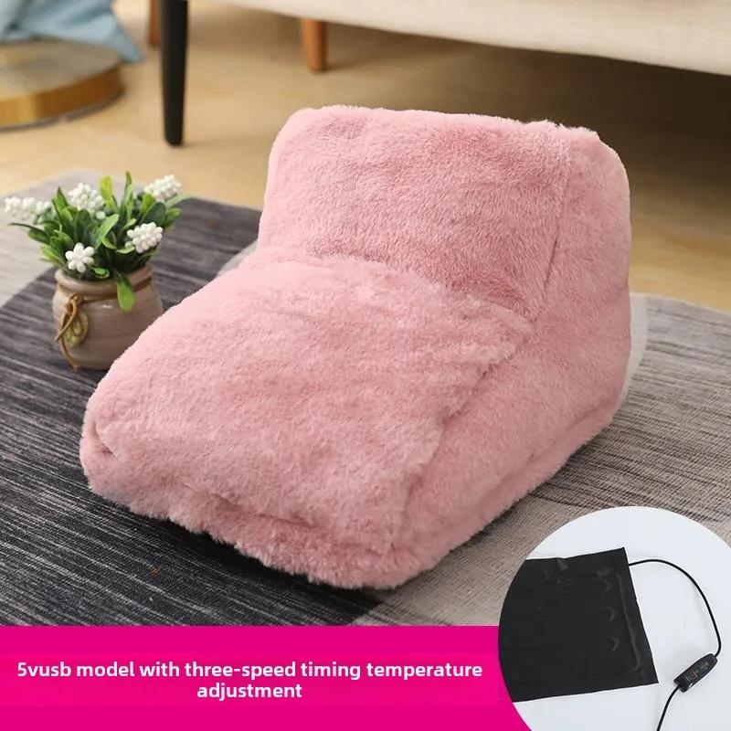Electric Foot Warmer Fleece Foot Heating Pad USB Electric Heater Winter Plush Shoes for Home Bedroom Sleeping Feet Heating Pads