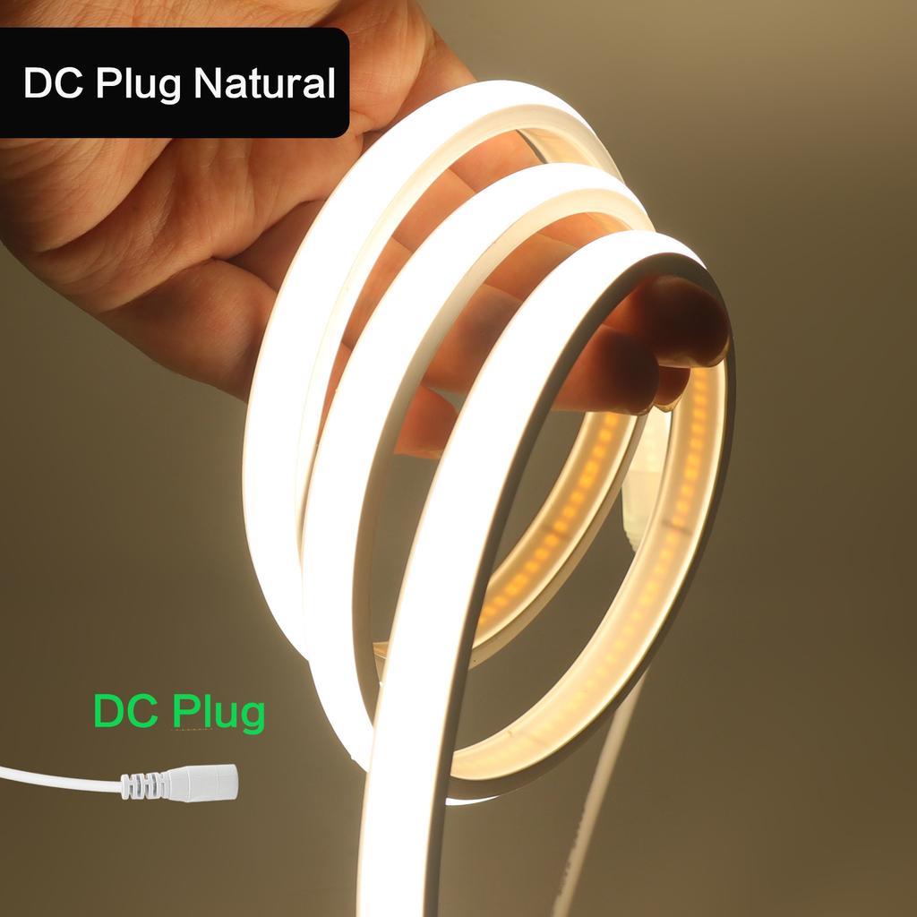 5V USB COB Neon LED Strip With Dimmer IP68 Waterproof 320LEDs/M White Natural Warm Neon Rope Light Indoor/Outdoor Linear Decor