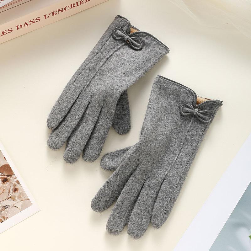 Cashmere Thermal Gloves for Women's Autumn and Winter Touch Screen Sub-fingers Korean Version of Fashion