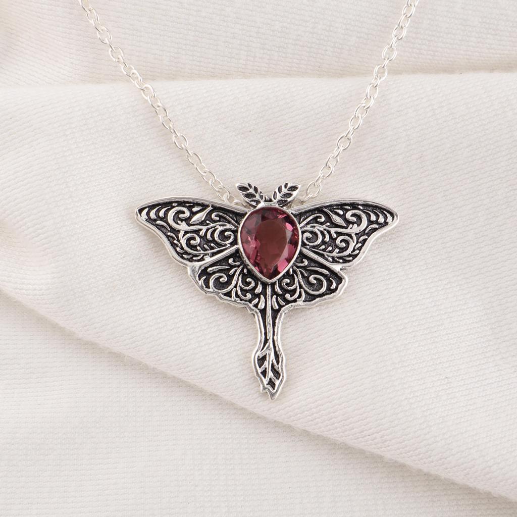 Rhodolitt Edelstenssmykker, Håndlaget Sølv Anheng, 925 Massivt Sterling Sølv Anheng For Morsgave