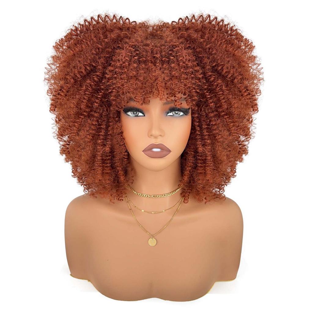 More Than 30 Types Of Micro Rolled European American Explosive Hair Wigs Covers African Small Rolls Fluffy Short Curly Kinky High-temperature Silk