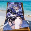Silberner Wolf Honkai Star Rail Spiel Handtuch Sport Schnelltrocknend Reise Camping Ausrüstung Sandfest Weich Leicht Großes Strandtuch