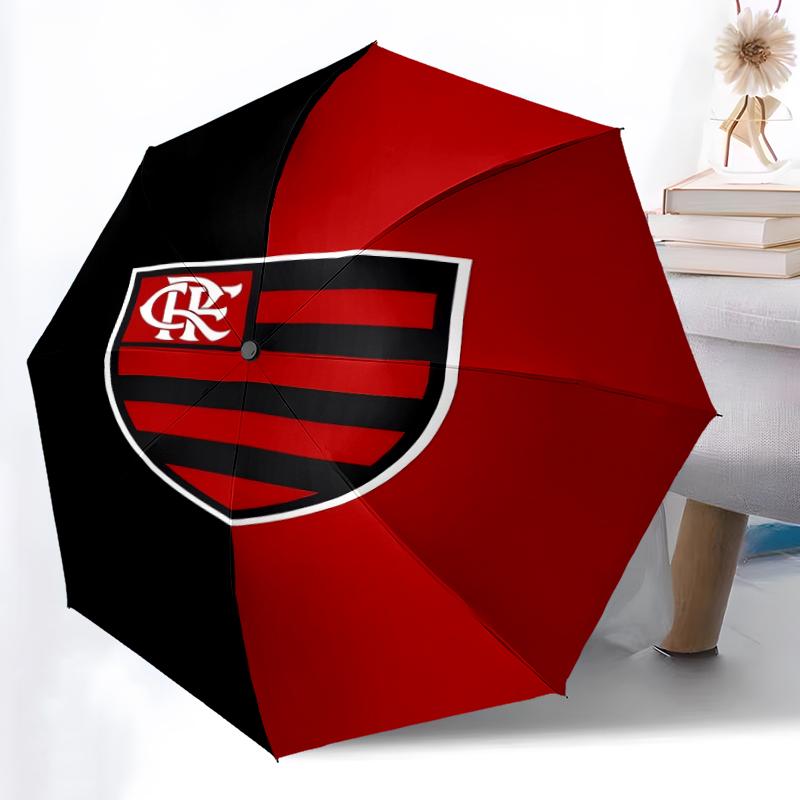 1pc Sturdy 8-Bone Auto Umbrella, Rangers FC Umbrella, Digital Printed, Foldable Umbrella for On-the-Go Outdoor Use