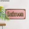 2D Flat 1pc 12''x6'' Retro "BATHROOM" Sign, Elegant Modern Wall Art for Home, Powder Room, Vanity & Farmhouse Decor,Only for Decoration