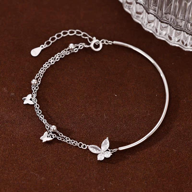 S925 Sterling Silver Butterfly Bracelet - Elegant Forest-Inspired Jewelry for Women 925 Silver