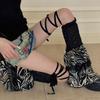 Women Ruffle Lace Leg Warmer Sweet Knee Highs Socks Mesh Flared Leg Socks Princess Leg Sleeves Halloween Costumes