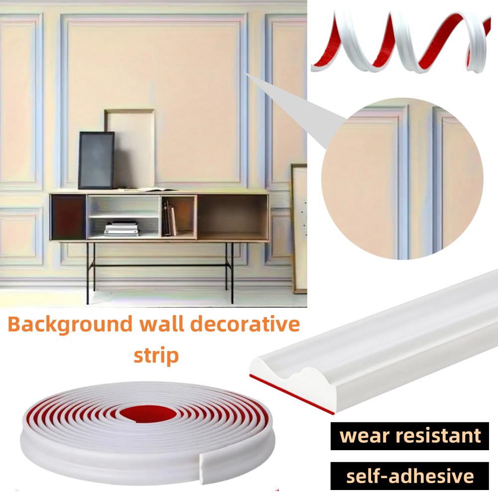 1 Rolle 1mX3,2cm Selbstklebender PVC Dekorstreifen Flexibel Biegsam für Wände Böden Schränke DIY Bilderrahmen Heimdekoration