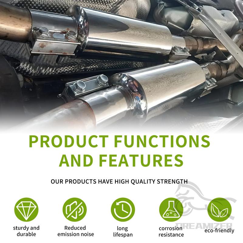 1pcs Universal 2.5" Stainless Steel Exhaust Muffler Resonator Tail Tube Silencer Car Muffler Pipe Exhaust System 12 inch Long