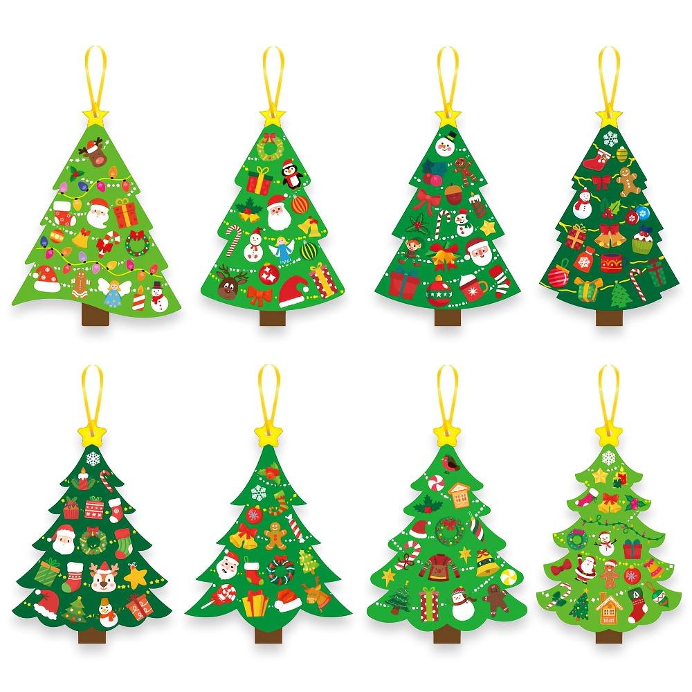 24Pcs Christmas Tree DIY Craft Kit Use Stickers To Create Holiday Cards Perfect For Christmas Parties Activitie Holiday Supplies