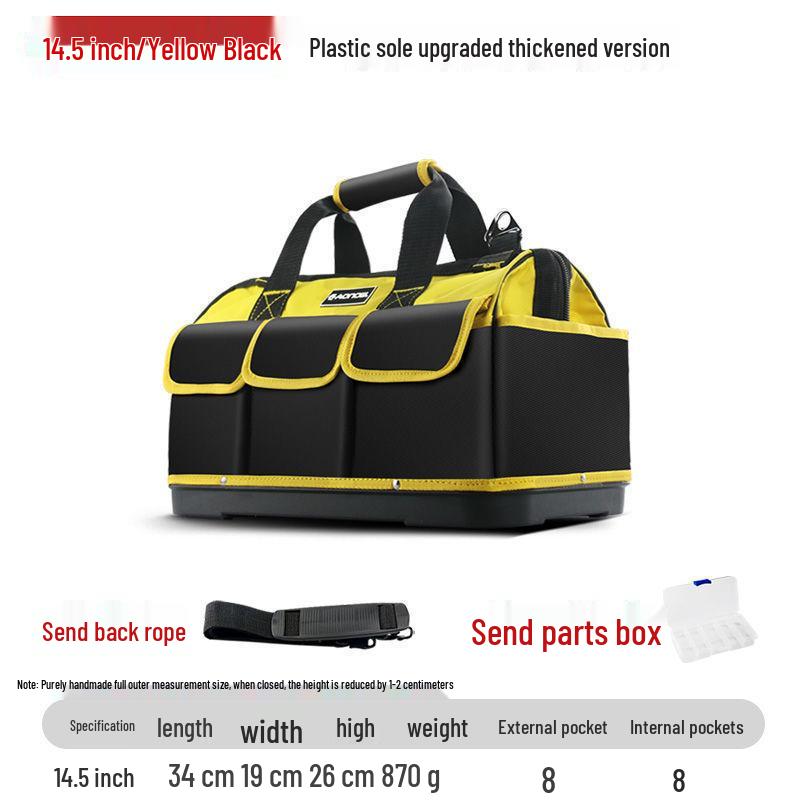 Durable Canvas Multifunctional Handbag with Plastic Bottom for Electricians