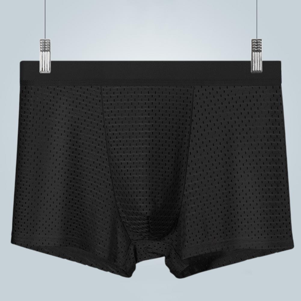 Pánske Slim Fit Šortky Nohavičky Letné Tenké Ľadové Hodváb Jednofarebné Spodná bielizeň Priedušná sieťovina Elastický pás Nohavičky Spodná bielizeň